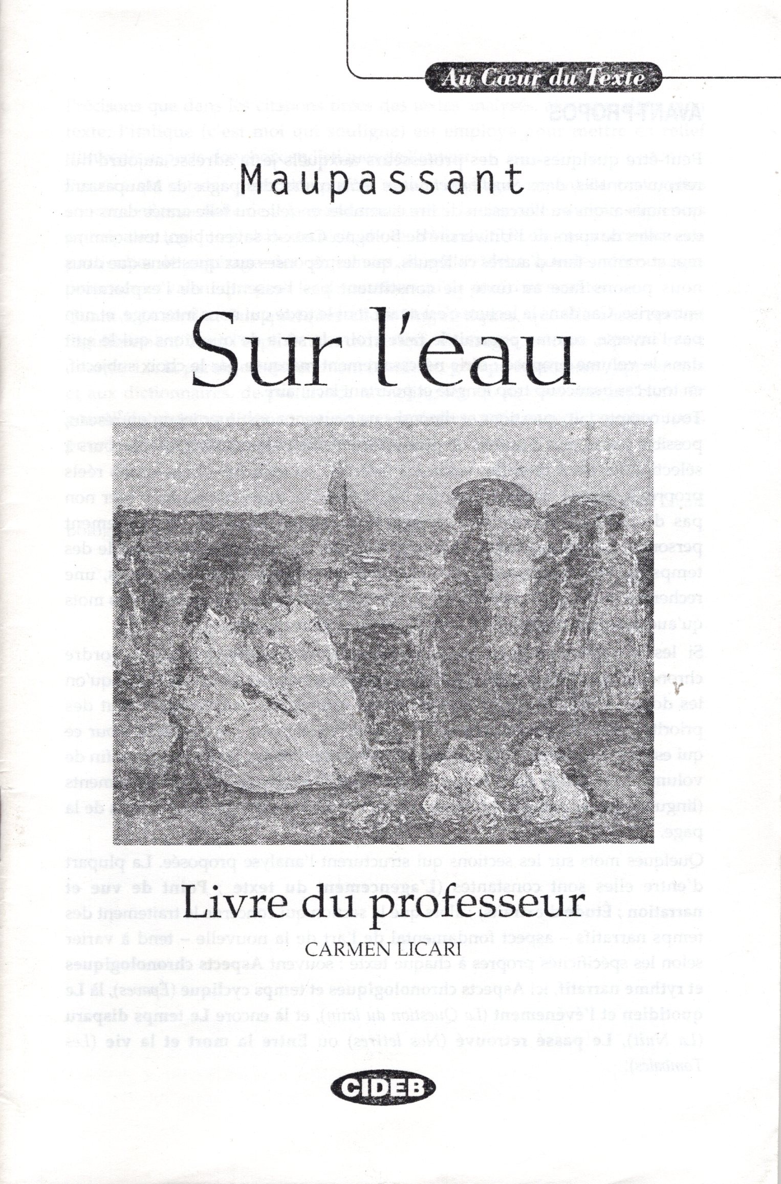 Sur L´eau: Livre du Professeur