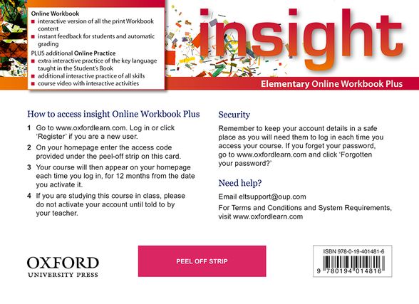 INSIGHT ELEMENTARY ONLINE WORKBOOK ONLINE PRACTICE PLUS PACK